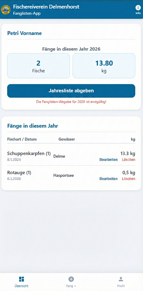 Jahresabschluss Übersicht App Screenshot