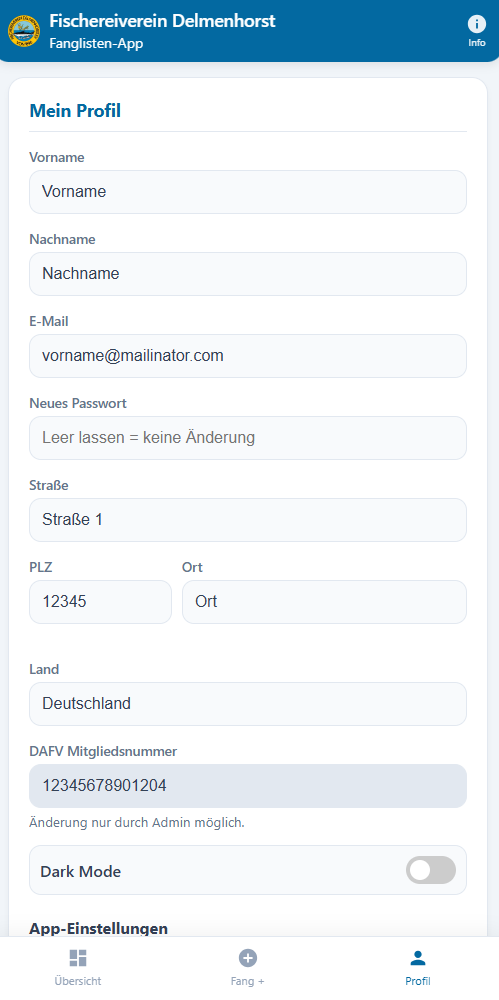 Profil App Screenshot